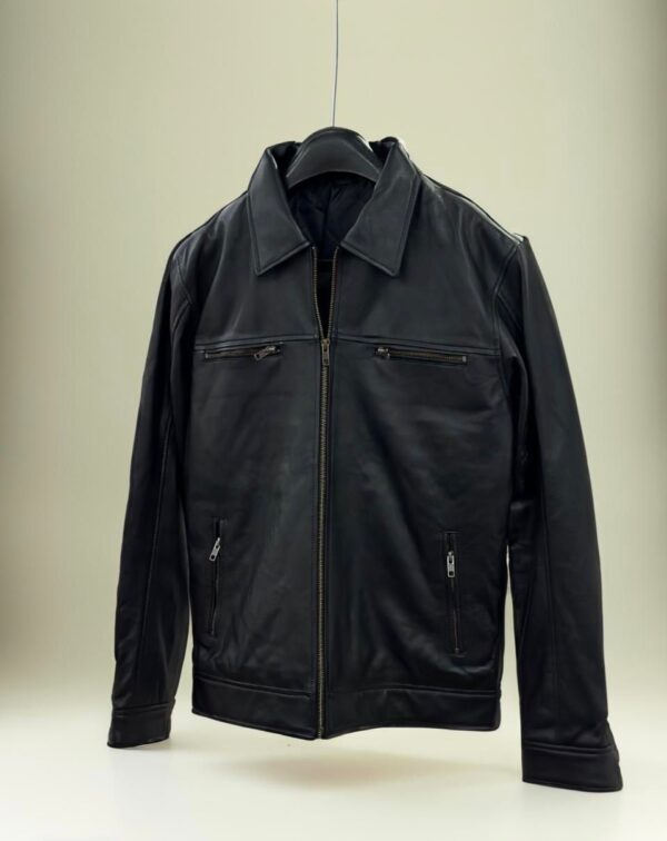 Men’s Solid Pure Leather Full Sleeves Jacket