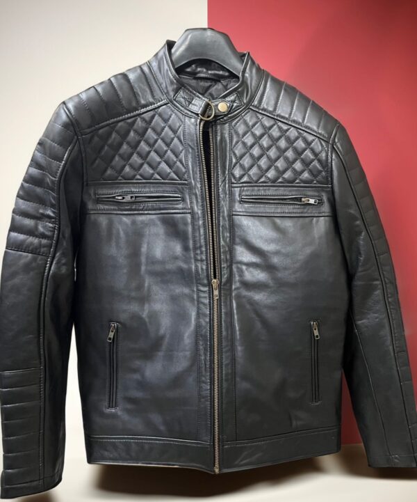 Casual Black Leather Full Sleeves Jacket