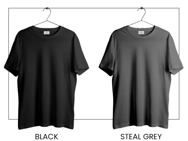 Men's Black & Grey Half T-Shirt Combo – Stylish, Comfortable & Versatile Wardrobe Essentials