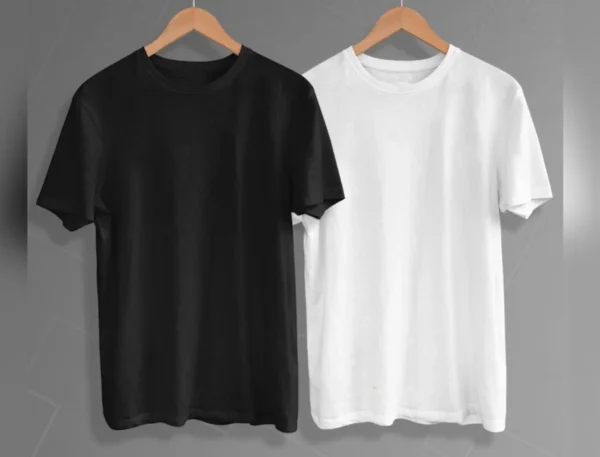 Solid Regular Round Neck Black & White T-Shirt Combo – Classic Essentials for Every Wardrobe