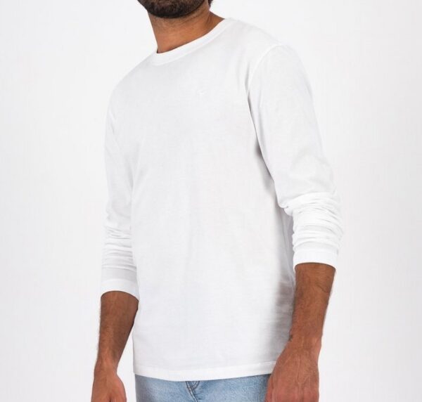 Men's White Full Sleeve Round Neck T-shirt | Comfortable & Stylish Casual Wear