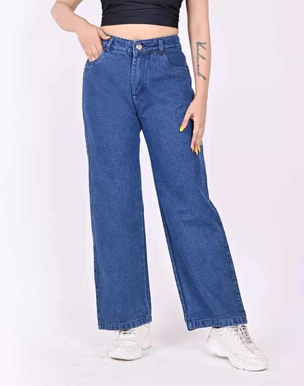 Women’s Baggy Bell Bottom Jeans – Trendy Wide Leg Trouser for Casual Chic Style